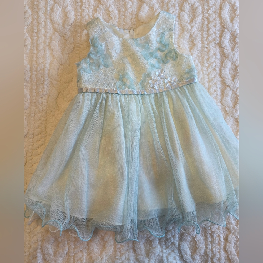 Bonnie Baby Mint Floral Tulle Dress | 12M | Boutique Easter / Spring Dress